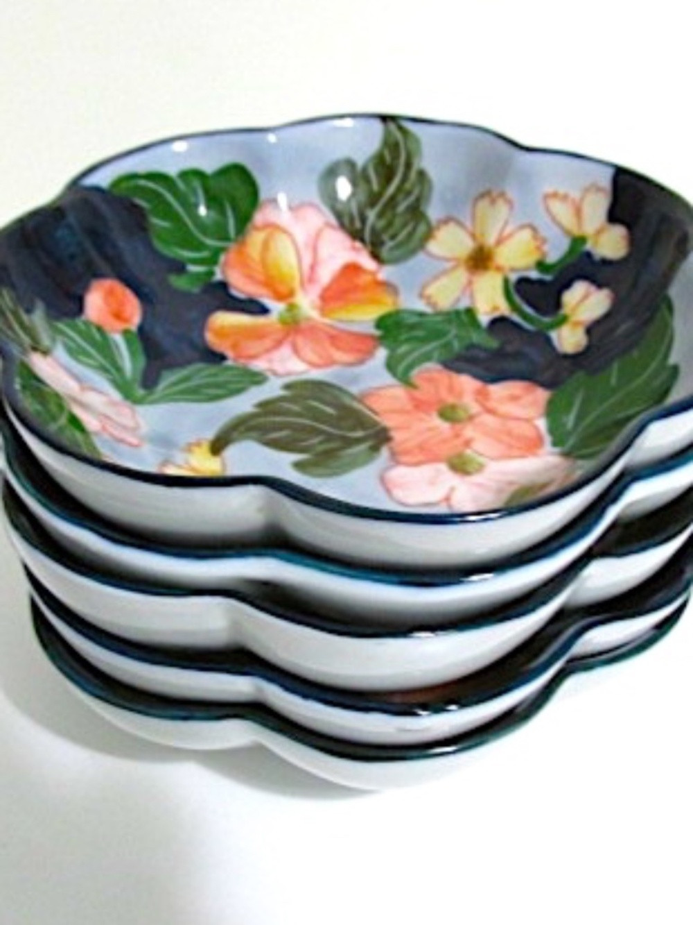 Handpainted Salad/Dessert Ceramic Dishes, Set of 5